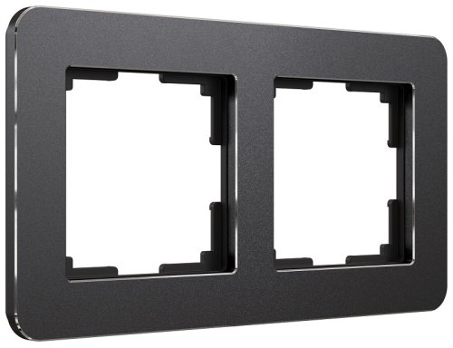 Рамка универсальная Werkel Platinum 2-м. металл черный алюминий картинка